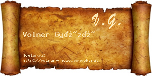 Volner Győző névjegykártya